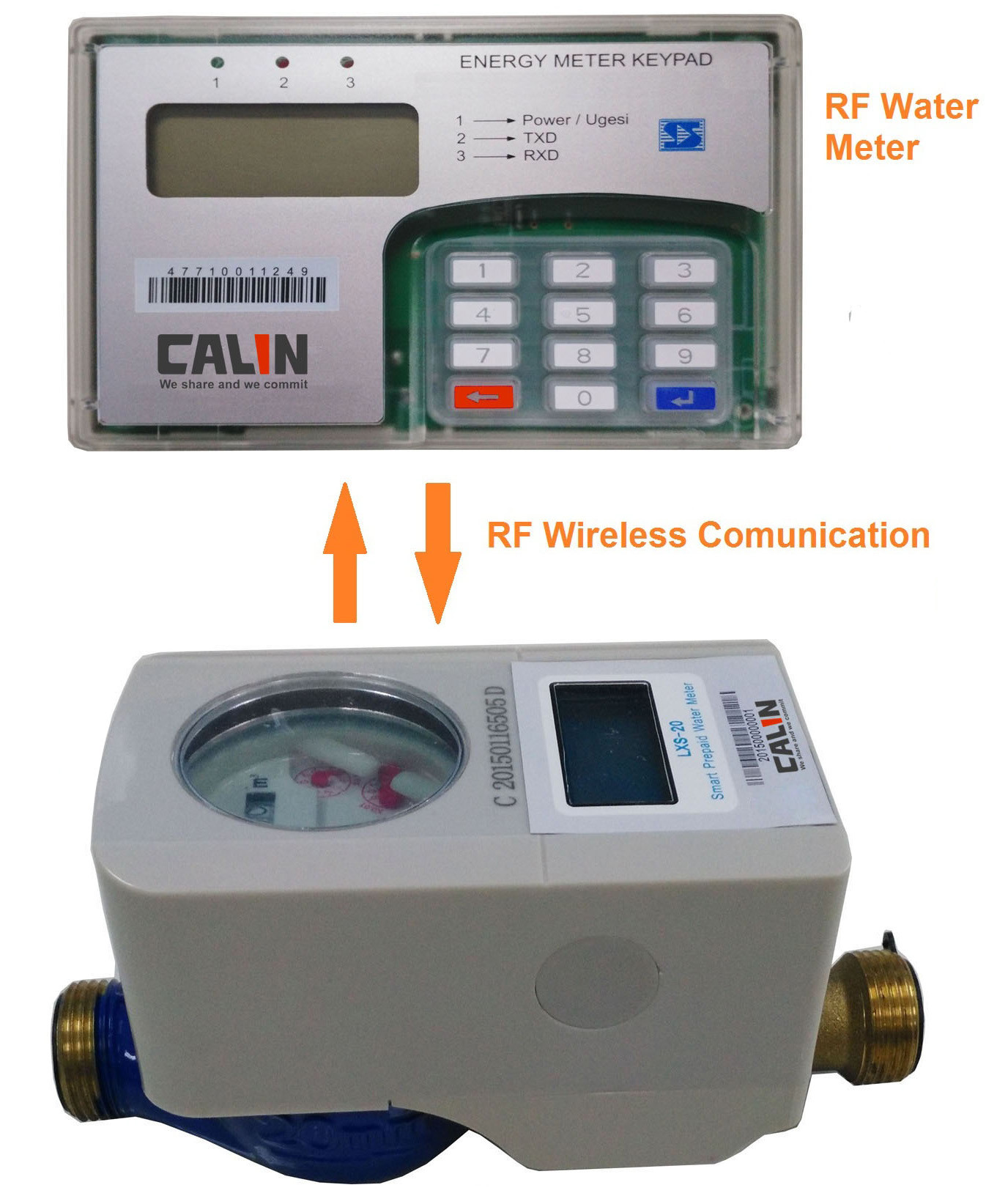 Il contatore per acqua senza fili dell'esposizione LCD, metri pagati anticipatamente l'acqua determinati batteria ha spaccato la comunicazione di CIU rf