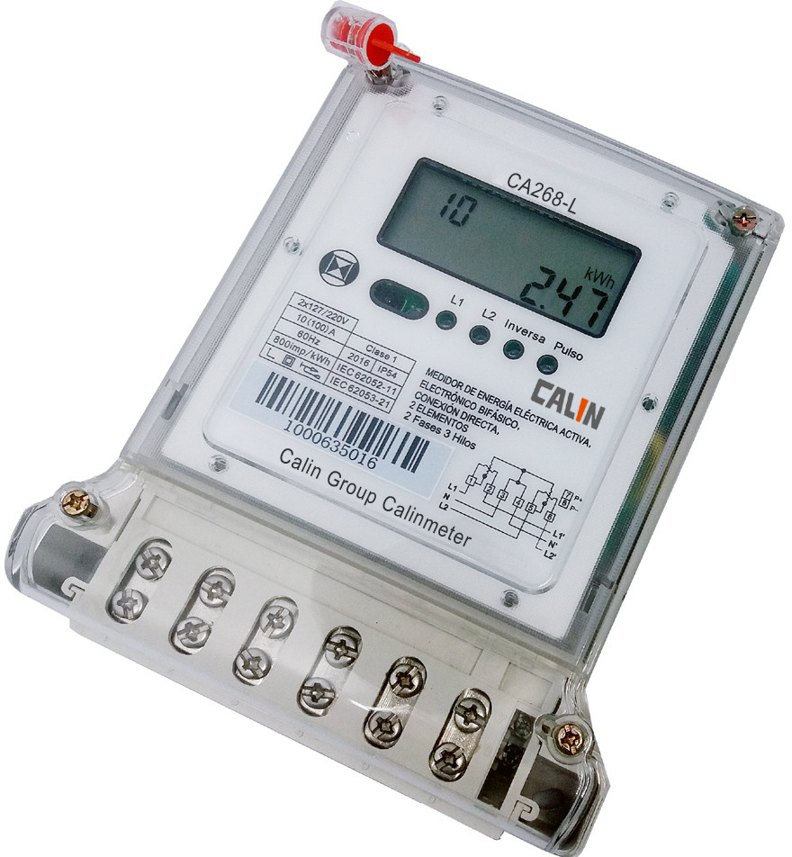 Tariffa multi- un contatore elettrico di 2 fasi, misuratore di potenza su misura bidirezionale di KWH